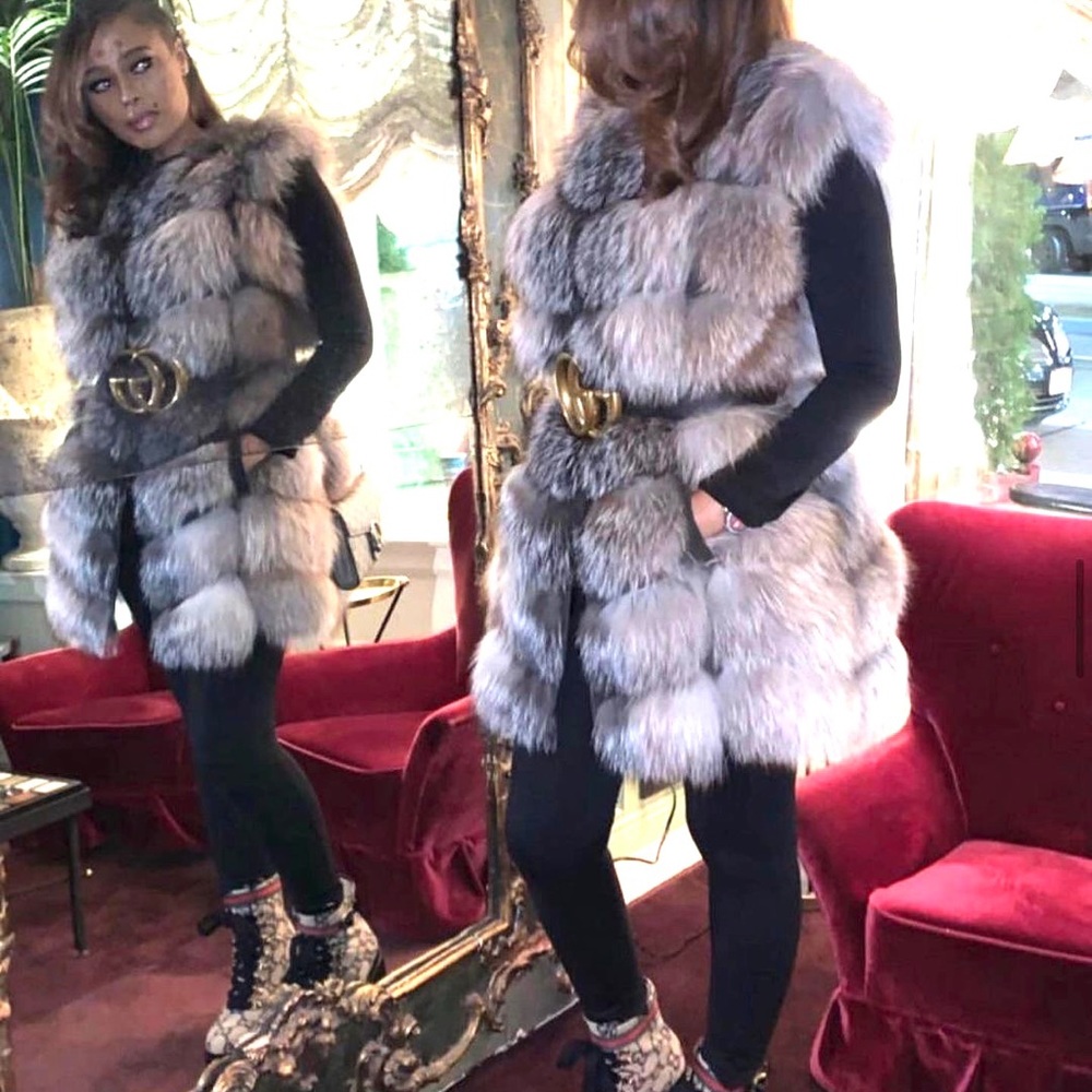 Crystal Fox color fur vest at